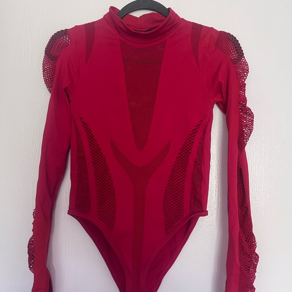 Zara Red Long Sleeve Bodysuit